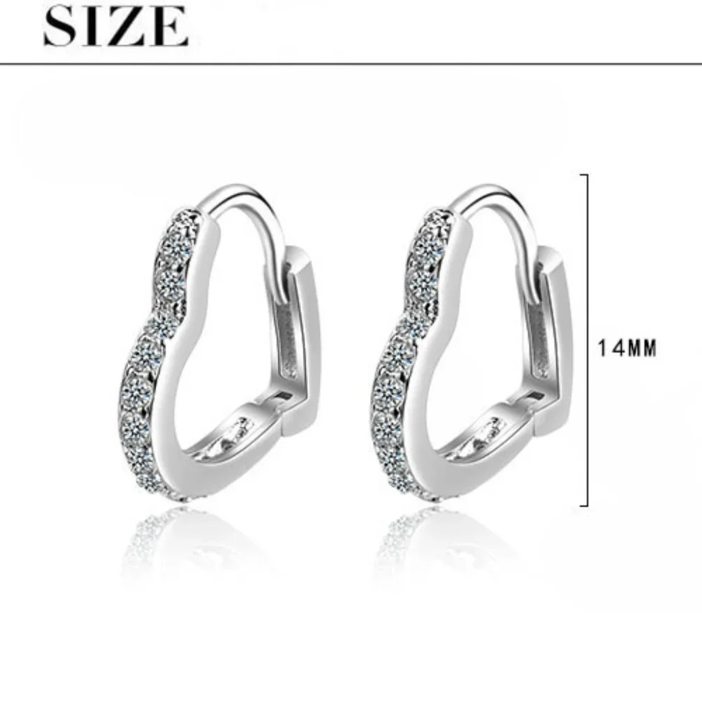 NEW Silver Lovely Love Heart Hoop Earrings - Picture 5 of 6